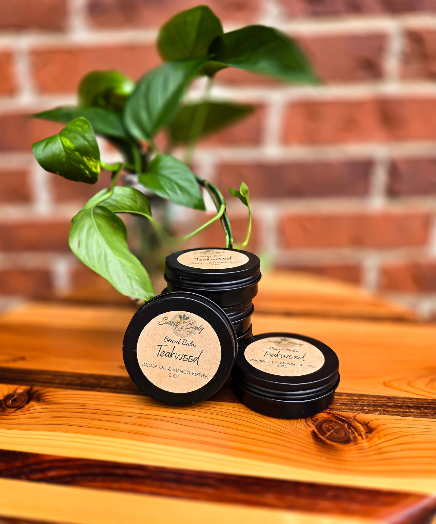 Teakwood Natural Beard Balm, Handmade Beard Moisturizer, Beard Care for Him