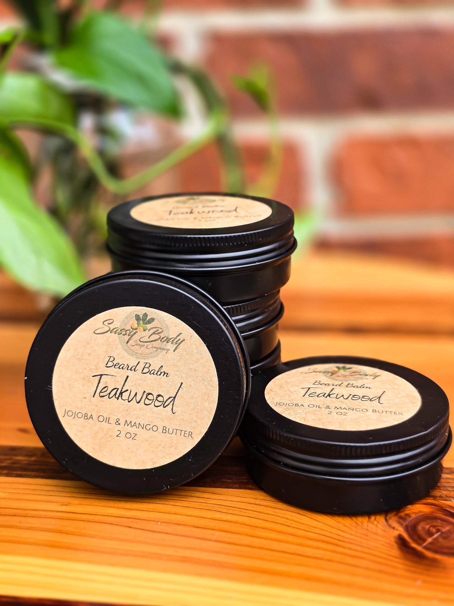 Teakwood Natural Beard Balm, Handmade Beard Moisturizer, Beard Care for Him