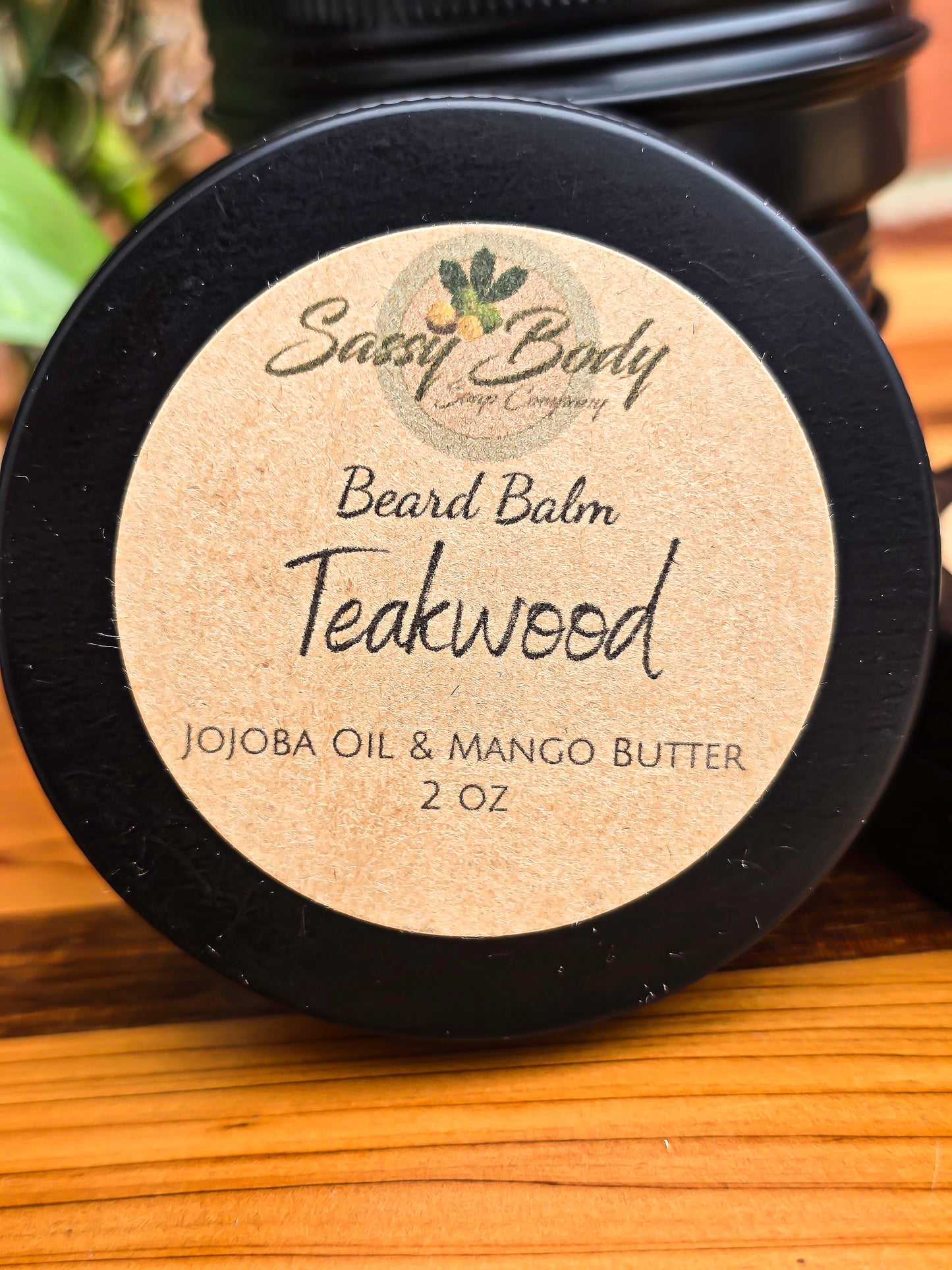 Teakwood Natural Beard Balm, Handmade Beard Moisturizer, Beard Care for Him