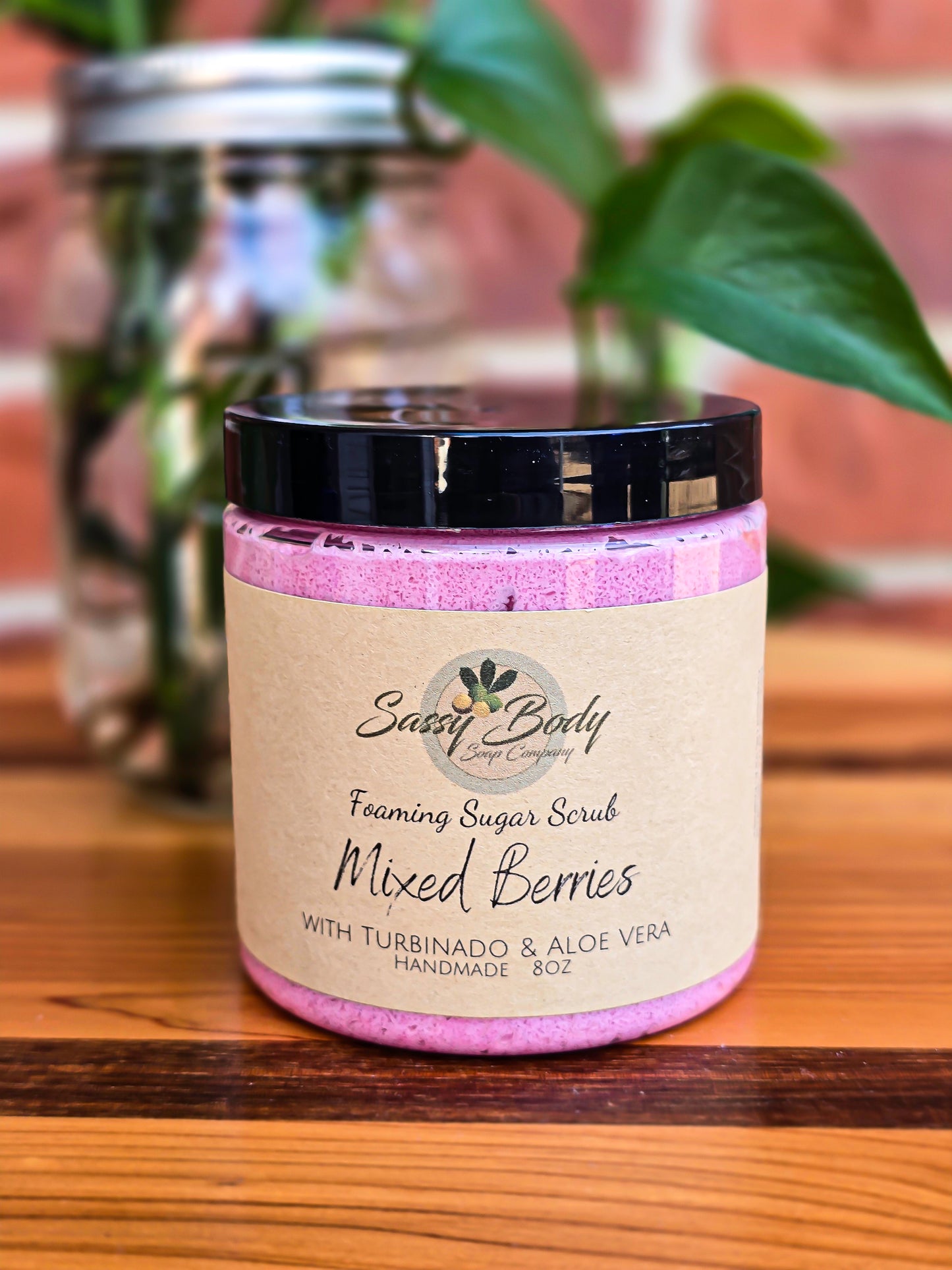 Mixed Berries Natural Sugar Scrub, Handmade Body Polish, Exfoliating Bath