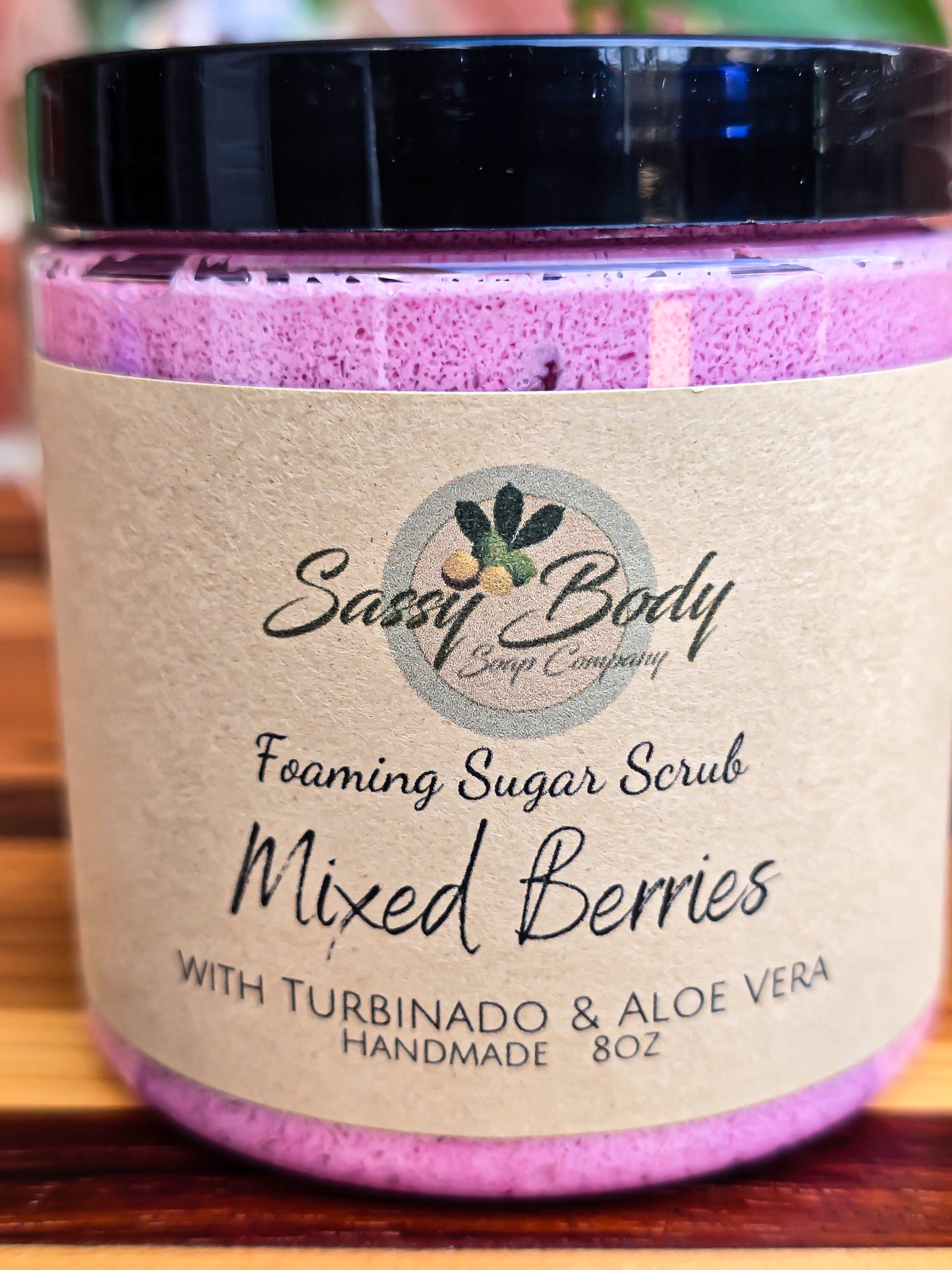 Mixed Berries Natural Sugar Scrub, Handmade Body Polish, Exfoliating Bath