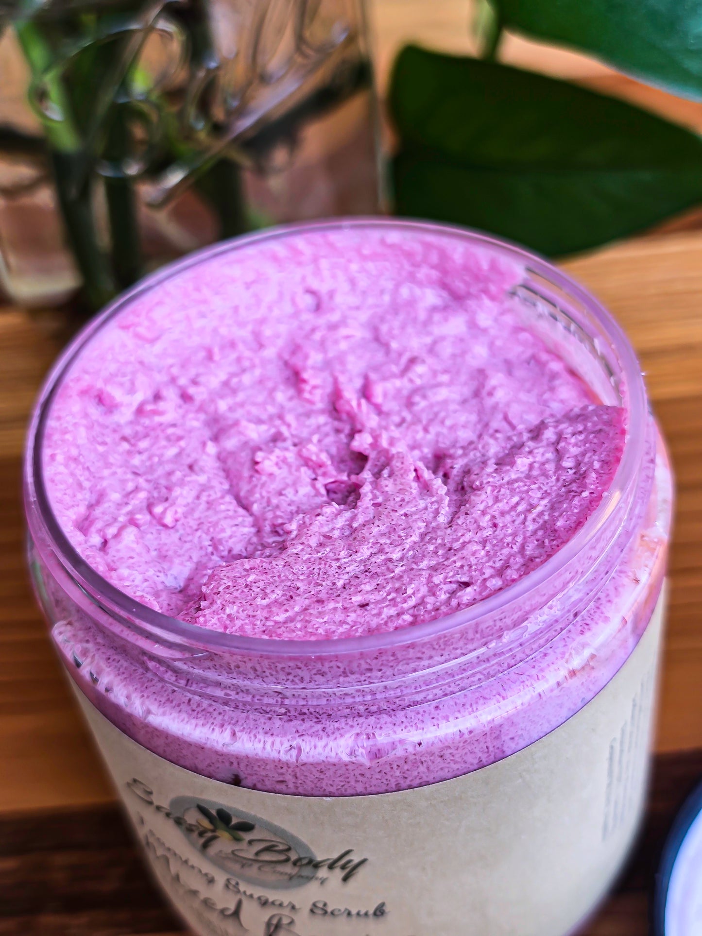 Mixed Berries Natural Sugar Scrub, Handmade Body Polish, Exfoliating Bath