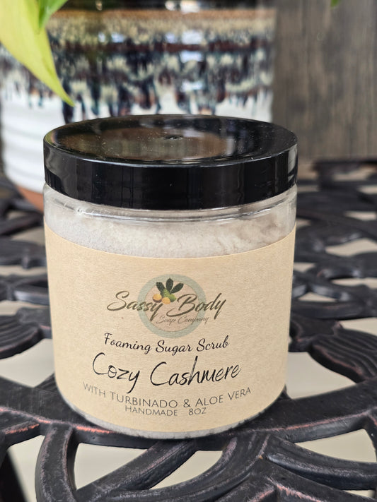 Cozy Cashmere Skies Natural Sugar Scrub, Exfoliating Bath