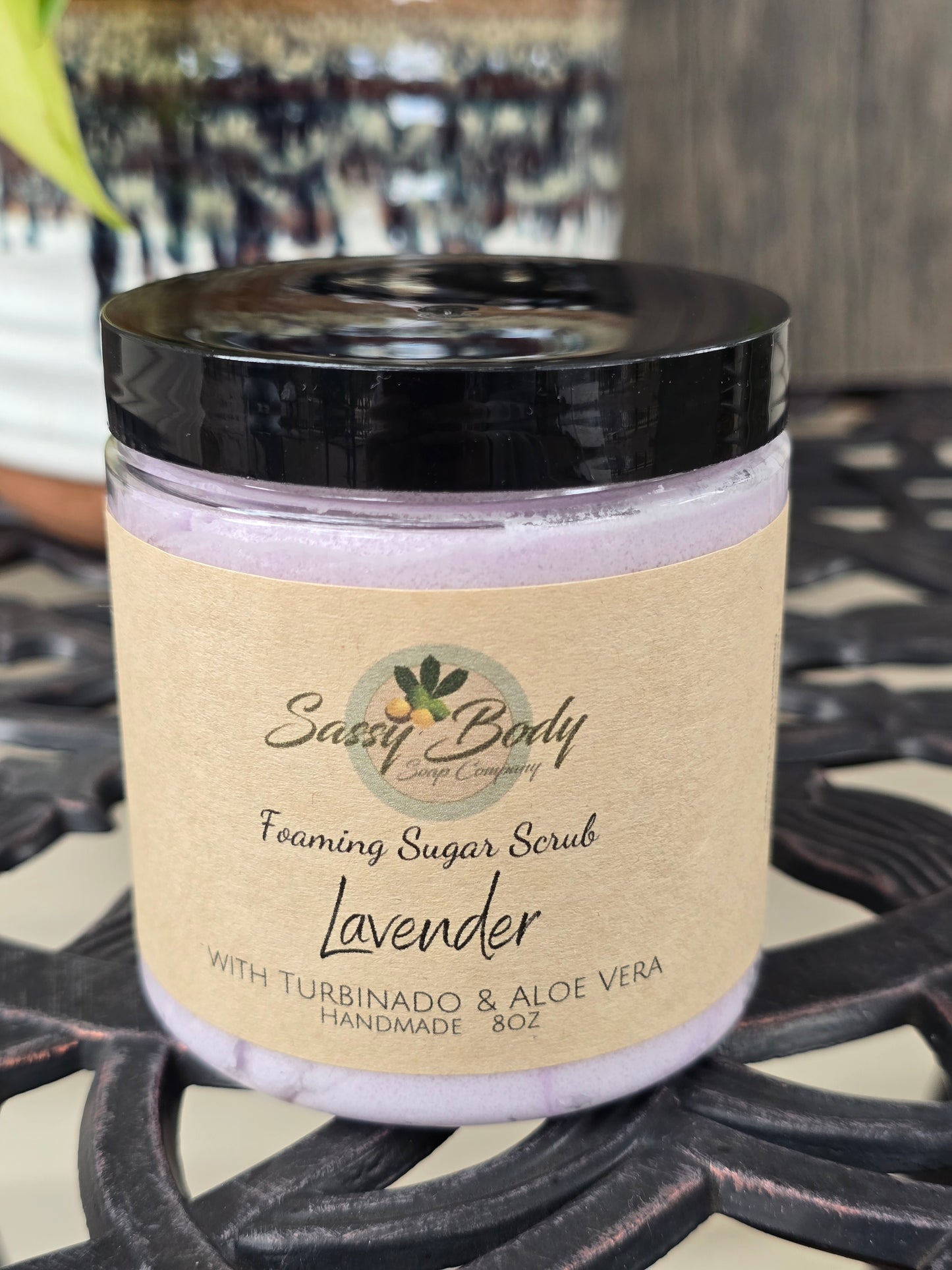 Lavender Handmade Sugar Scrub, Natural Body Polish, Exfoliating Bath