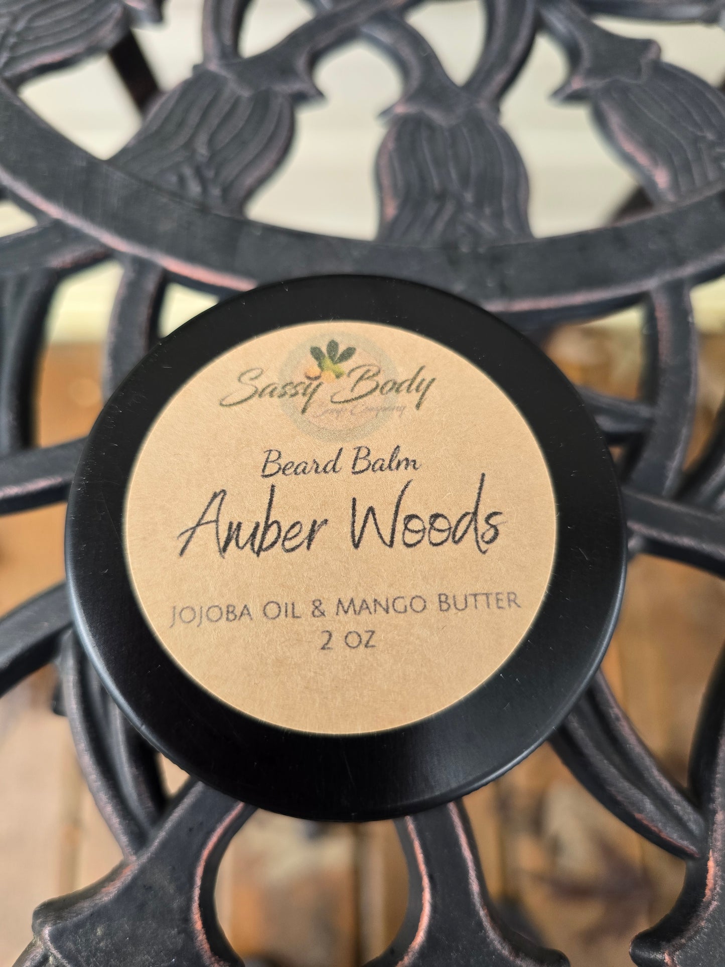 Amber Woods Natural Beard Balm, Handmade Beard Moisturizer, Beard Care for Him