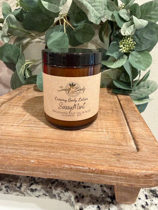 SassyMint Natural Body Lotion, Moisturizing Body Cream