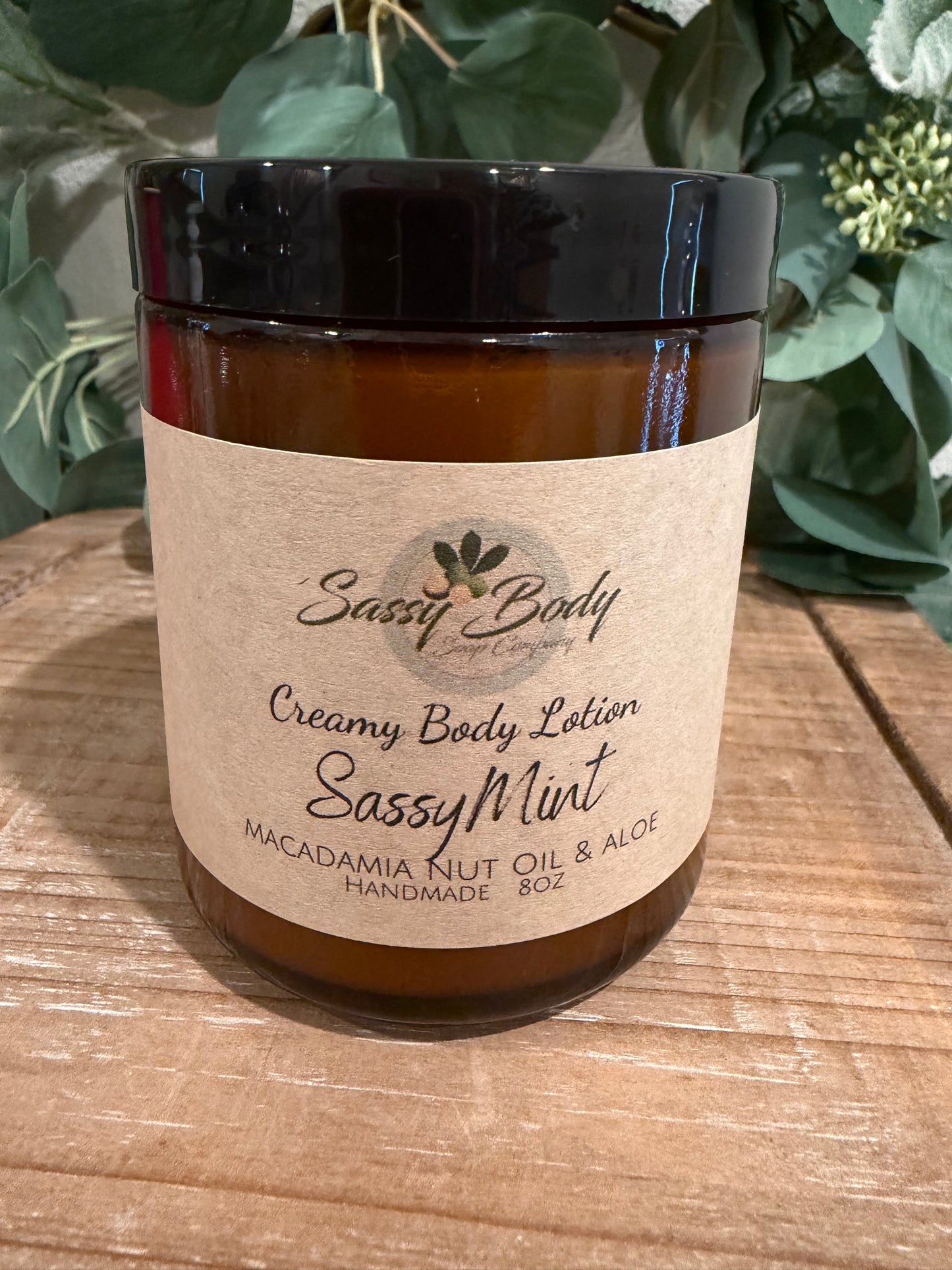 SassyMint Natural Body Lotion, Moisturizing Body Cream