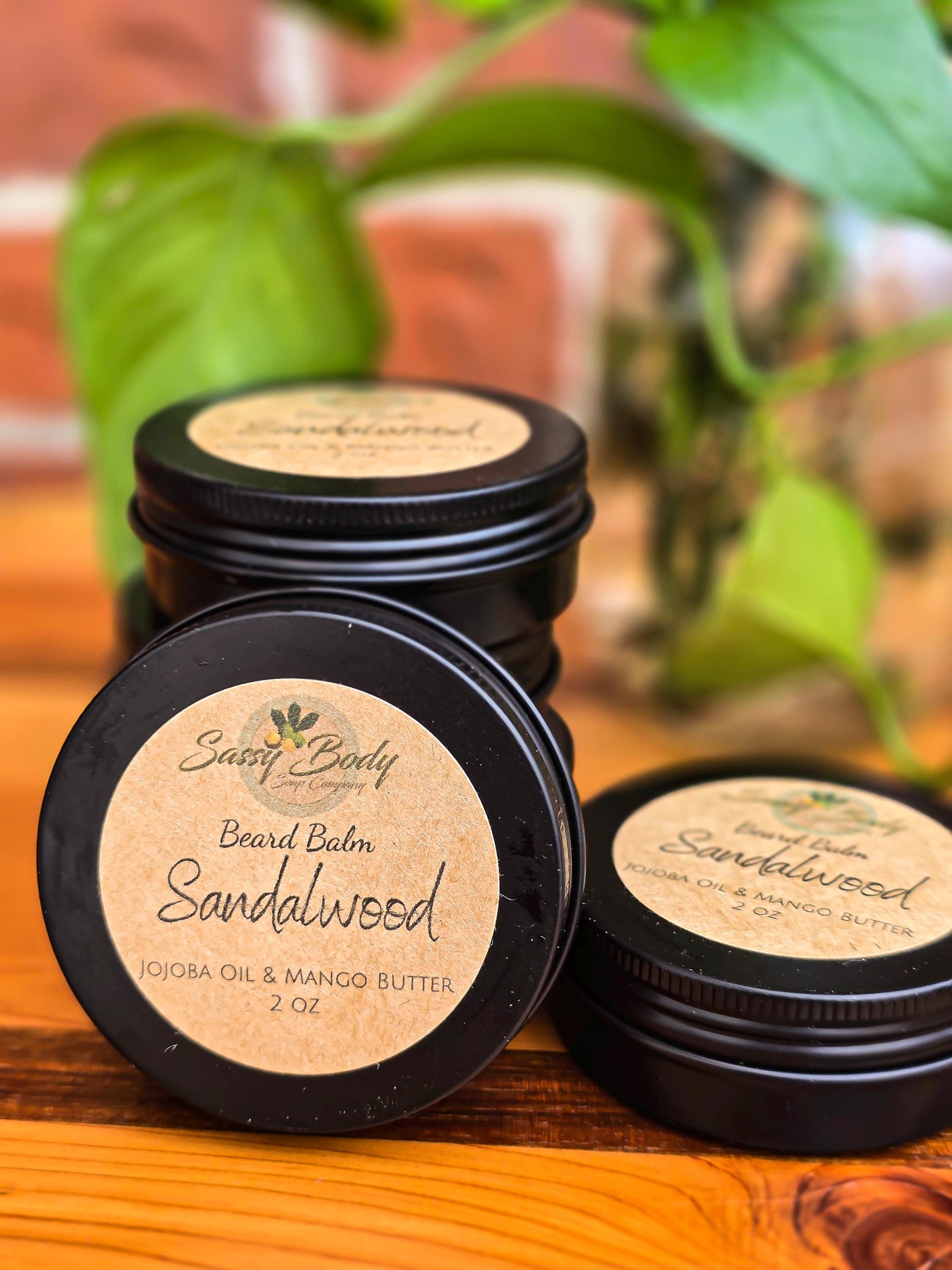 Sandalwood Natural Beard Balm, Handmade Beard Moisturizer, Beard Care for Him
