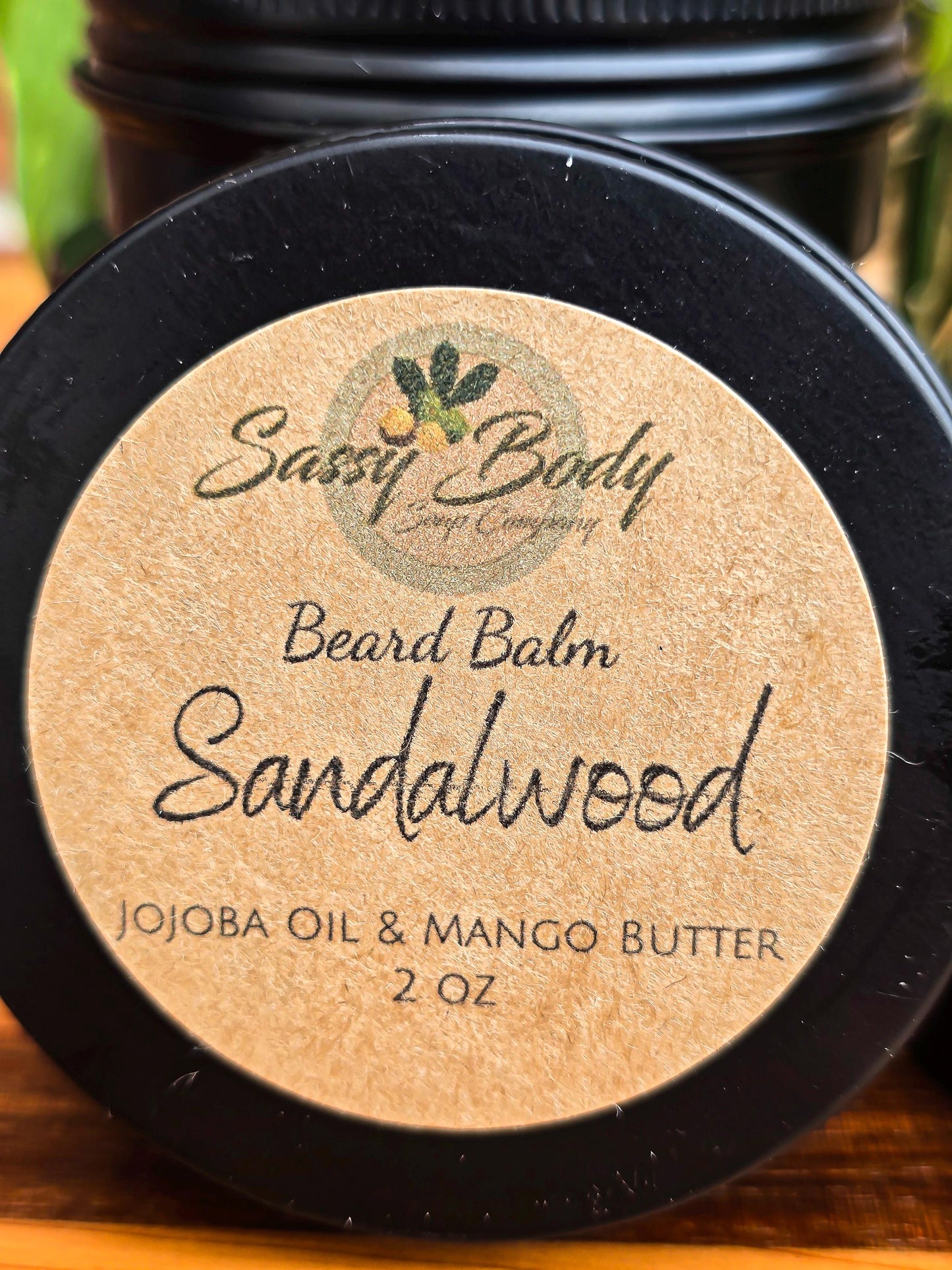 Sandalwood Natural Beard Balm, Handmade Beard Moisturizer, Beard Care for Him