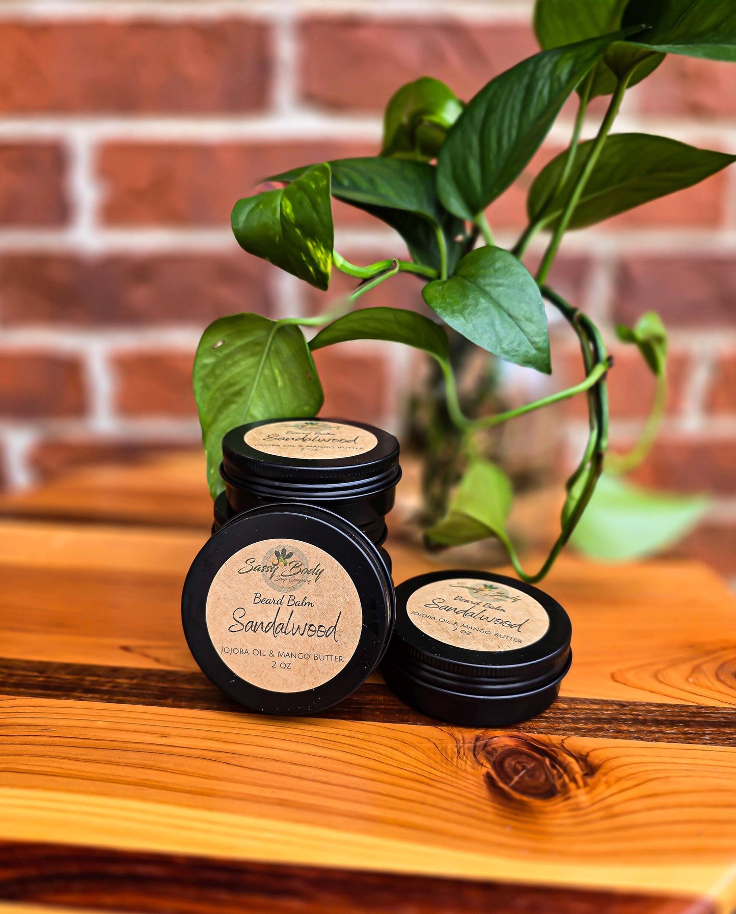 Sandalwood Natural Beard Balm, Handmade Beard Moisturizer, Beard Care for Him
